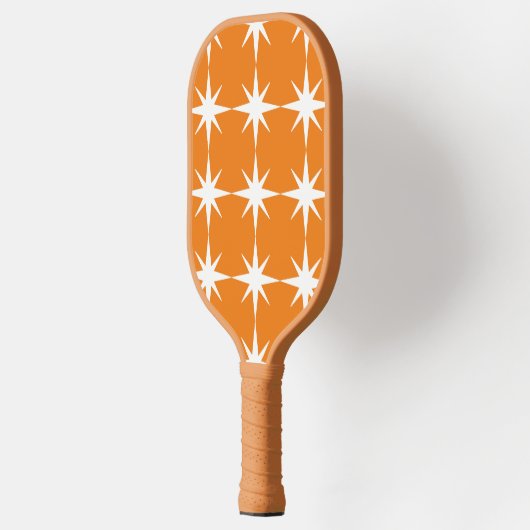 Witte sterren met oranje achtergrond - Personalise Pickleball Paddle (Links)