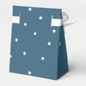 Witte sterren & motormarineblauw Baby shower Gift  Bedankdoosjes (Achterkant)