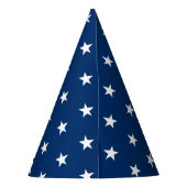 witte sterren navy blauw patroon viering feesthoedjes (Achterkant)