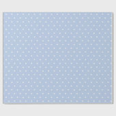 Witte Sterren op Baby Blauw Cadeaupapier (Vlak)