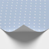 Witte Sterren op Baby Blauw Cadeaupapier (Hoek)