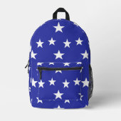 Witte sterren op blauw bedrukte rugzak (Voorkant)