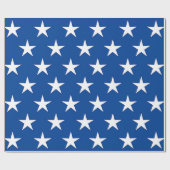 Witte sterren op blauw cadeaupapier (Vlak)