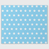 Witte sterren op blauw cadeaupapier (Vlak)