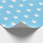 Witte sterren op blauw cadeaupapier (Hoek)