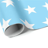 Witte sterren op blauw cadeaupapier (Rol Hoek)