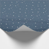 Witte sterren op blauw cadeaupapier (Hoek)