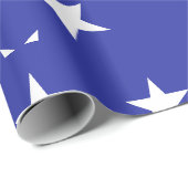 Witte sterren op blauw cadeaupapier (Rol Hoek)