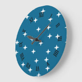 Witte sterren op blauw grote klok (Hoek)