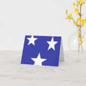 Witte sterren op blauw kaart (Gele Bloem)