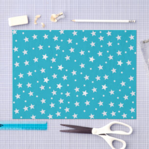 Witte sterren op blauw patroon tissuepapier