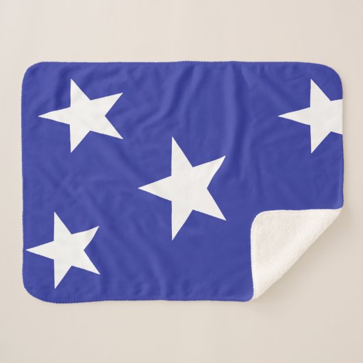 Witte sterren op blauw sherpa deken (Voorkant (horizontaal))