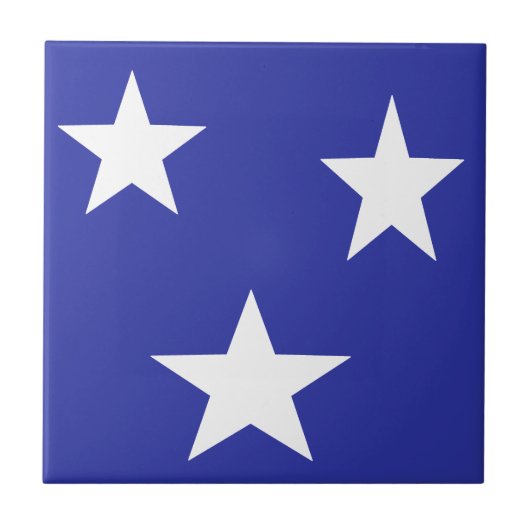 Witte sterren op blauw tegeltje (Voorkant)