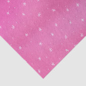 Witte sterren op blended pink tissue papier (Detail)