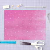 Witte sterren op blended pink tissue papier (Craft)