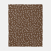 Witte sterren op bruine kerstFeestdagen Fleece Deken (Voorkant)