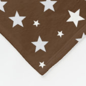 Witte sterren op bruine kerstFeestdagen Fleece Deken (Hoek)