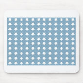 Witte sterren op grijs blauw muismat (Voorkant)