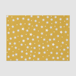 Witte sterren op kleurengoud tissuepapier