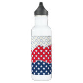 Witte sterren op kleurrijke achtergrond waterfles (Rechts)