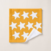 Witte sterren op oranje bad handdoek (Wasdoekje)