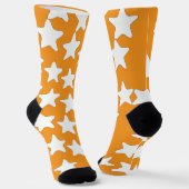 Witte sterren op oranje sokken (Gebogen)