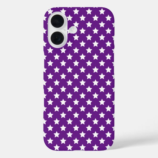 Witte sterren op Paarse Case-Mate iPhone Case (Achterkant)