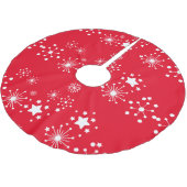 Witte sterren op rode achtergrond kerstboom rok (Gekanteld)