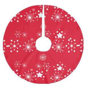 Witte sterren op rode achtergrond kerstboom rok