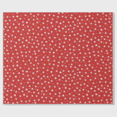 Witte sterren op rode kerstFeestdagen Cadeaupapier (Vlak)