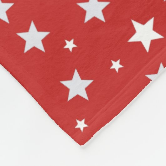 Witte sterren op rode kerstFeestdagen Fleece Deken (Hoek)