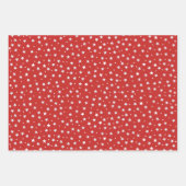 Witte sterren op rode kerstFeestdagen Inpakpapier Vel (Voorkant)
