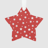 Witte sterren op rode kerstvakantie ornament (voorkant)