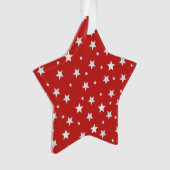 Witte sterren op rode kerstvakantie ornament (voorkant)
