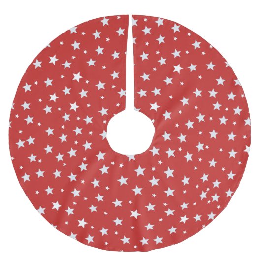 Witte sterren op rood kerstboom rok (Voorkant)