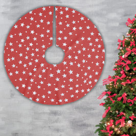 Witte sterren op rood kerstboom rok