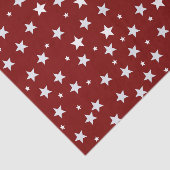 Witte sterren op rood patroon tissuepapier (Detail)