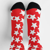 Witte sterren op rood sokken (Top)