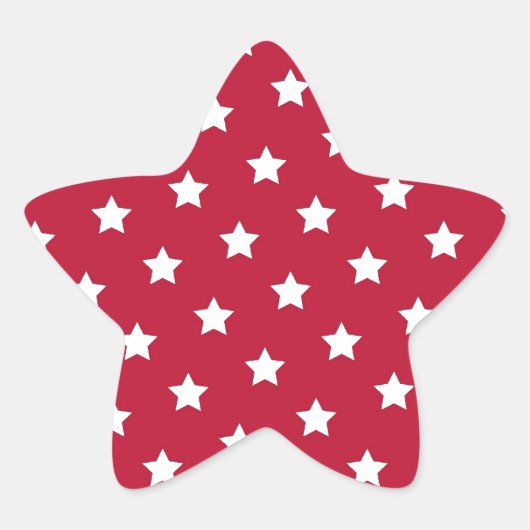 Witte sterren op rood ster sticker (Voorkant)