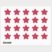 Witte sterren op rood ster sticker (Vel)