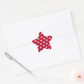 Witte sterren op rood ster sticker (Envelop)
