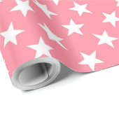 Witte sterren op roze cadeaupapier (Rol Hoek)