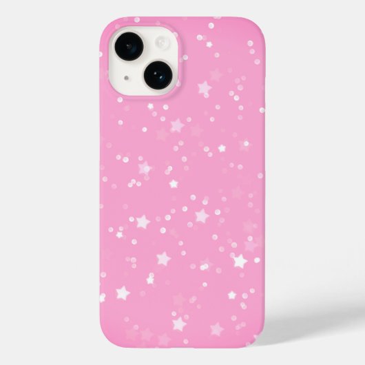 Witte sterren op roze Case-Mate iPhone case (Achterkant)