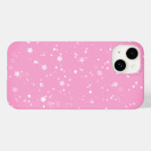 Witte sterren op roze Case-Mate iPhone case (Achterkant (horizontaal))