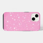 Witte sterren op roze iPhone hoesje (Achterkant horizontaal)