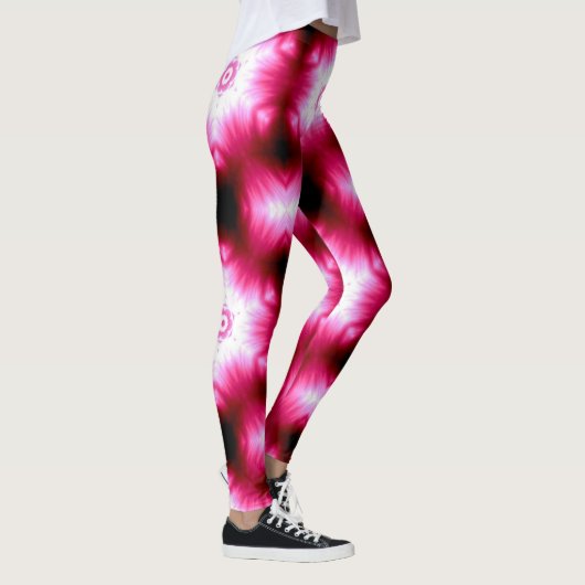 witte sterren op roze/zwart leggings (Rechts)