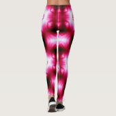 witte sterren op roze/zwart leggings (Achterkant)