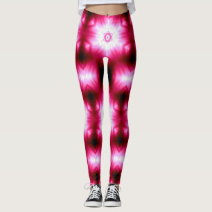 witte sterren op roze/zwart leggings