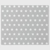 Witte sterren op zacht grijs cadeaupapier (Vlak)