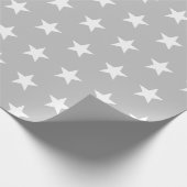 Witte sterren op zacht grijs cadeaupapier (Hoek)